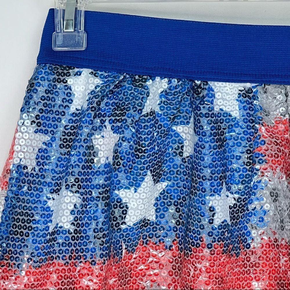 Justice Red white and blue Flag Sequins Skort NWT - Picture 4 of 14